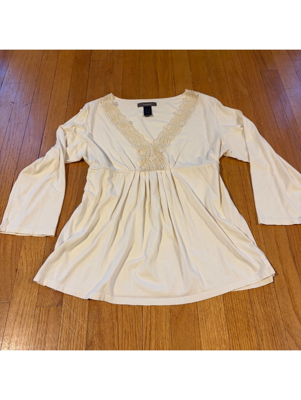 Vintage Y2K white lace babydoll quarter sleeve top